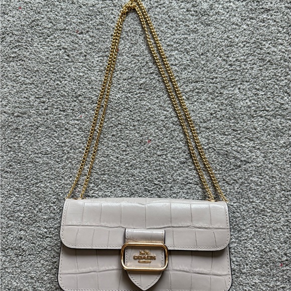 Coach Handbags - Coach White and Gold Quilted Shoulder Bag